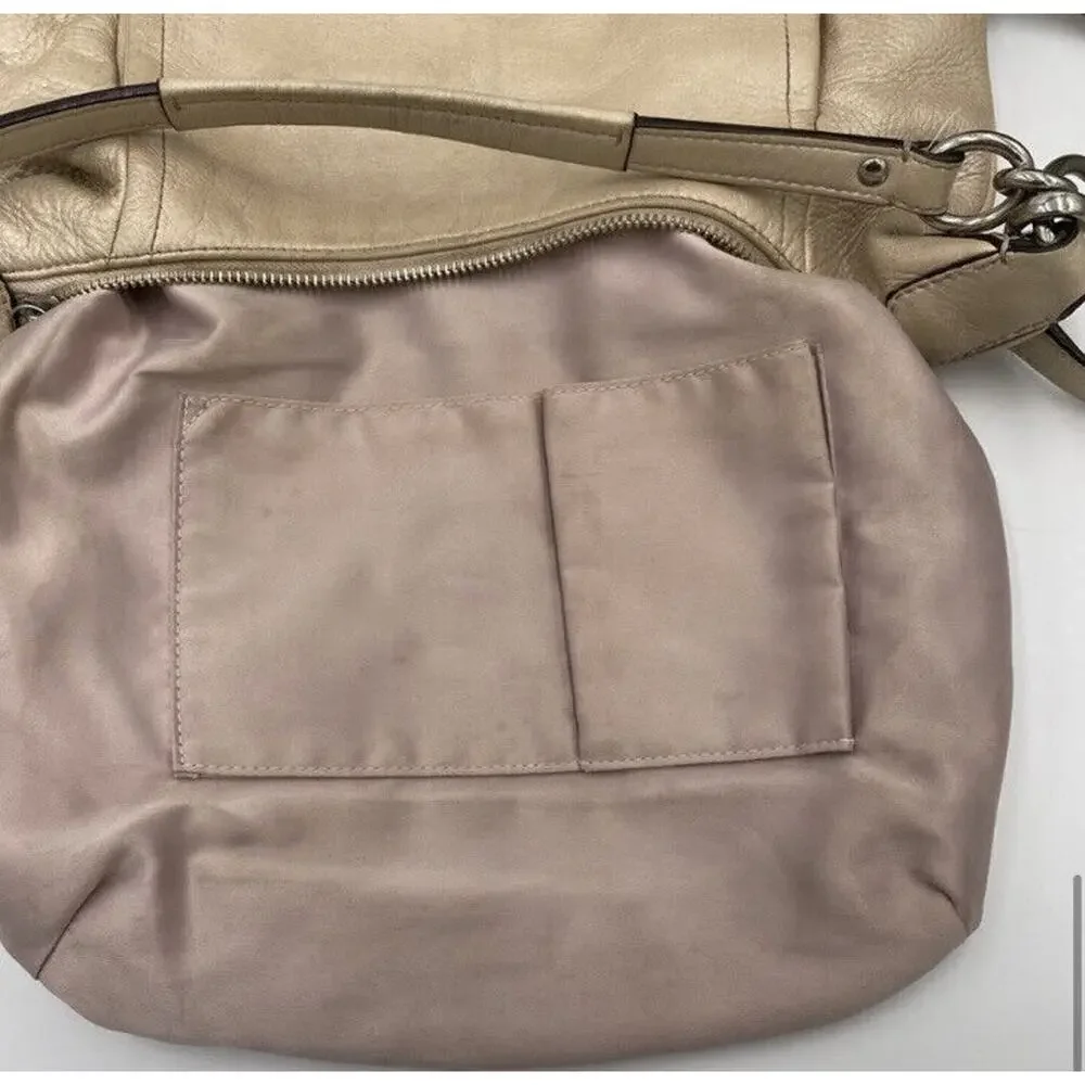 Coach 19303 Champagne Leather Hobo Style top Handle Shoulder Strap‎ BAG
